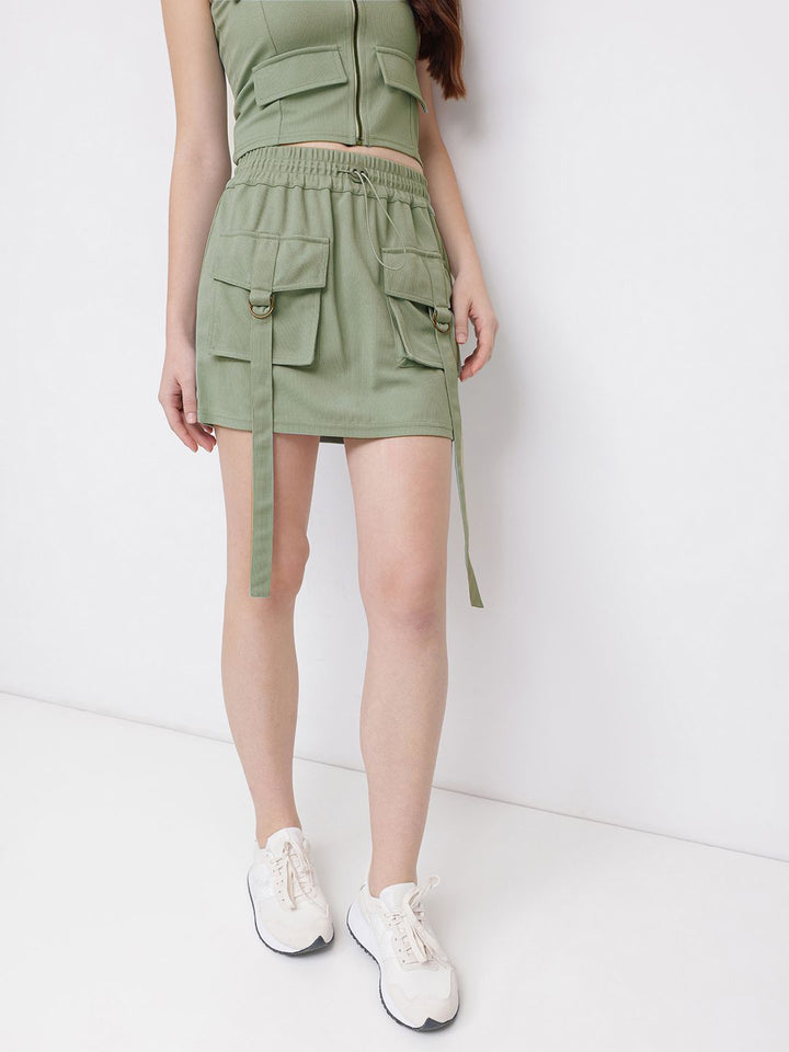 DressBerry Urban Utility Cargo Straight Mini Skirt