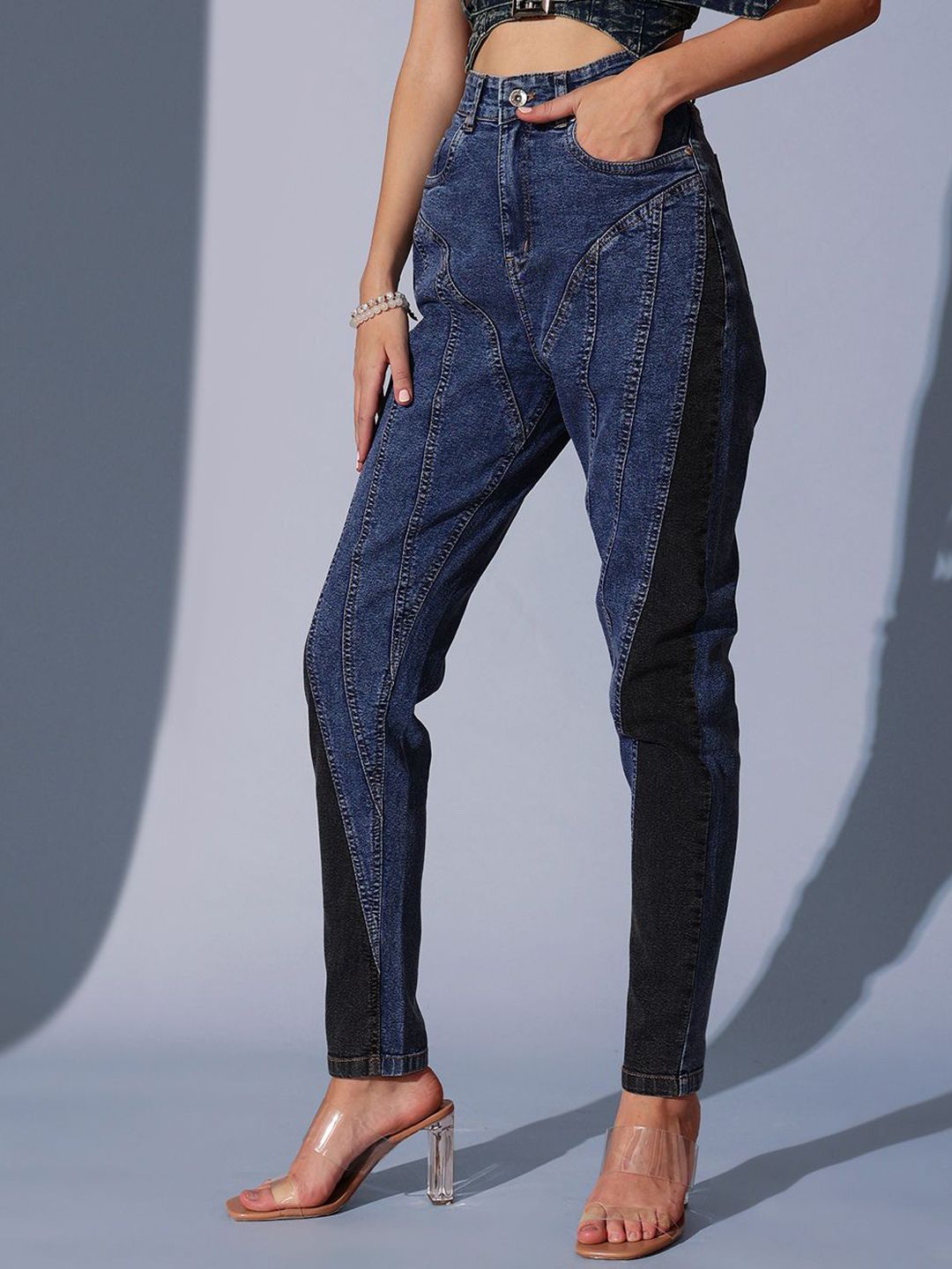 STREET 9 Women Comfort Tapered Fit High-Rise Light Fade Jeans