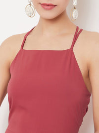 Berrylush Women Pink Solid Maxi Dress