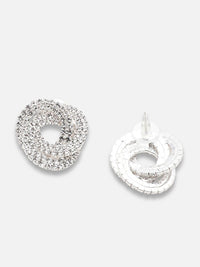 Anting-anting kancing kontemporari bersalut perak