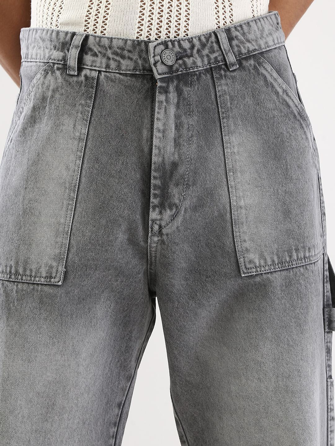 Urbano Fashion Men Loose Baggy Fit Carpenter Cargo Jeans With 6 Pockets Non-Stretchable