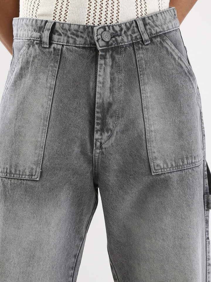 Urbano Fashion Men Loose Baggy Fit Carpenter Cargo Jeans With 6 Pockets Non-Stretchable