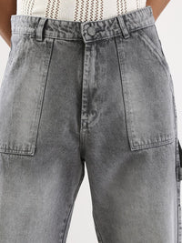Urbano Fashion Men Loose Baggy Fit Carpenter Cargo Jeans With 6 Pockets Non-Stretchable