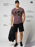 ADRO Geometric Printed Round Neck Skin-Friendly Regular Fit T-shirt
