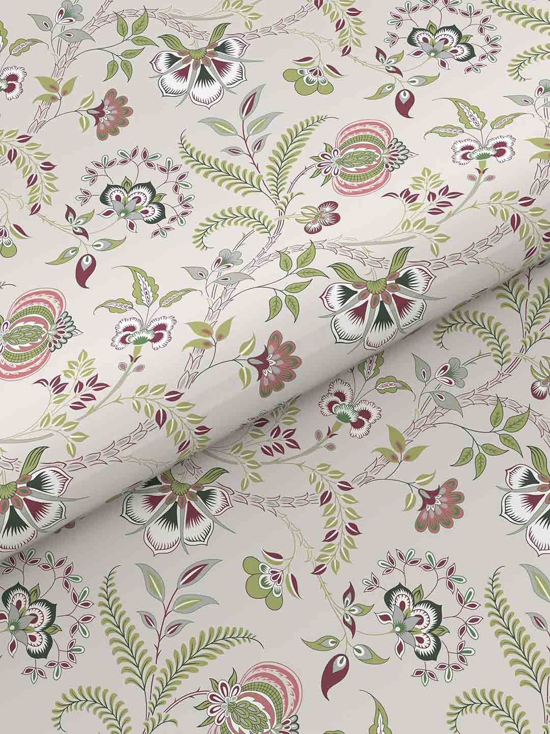 TRIDENT Doris Meadow Doris Flat 144TC Queen Cotton Bedsheet Set