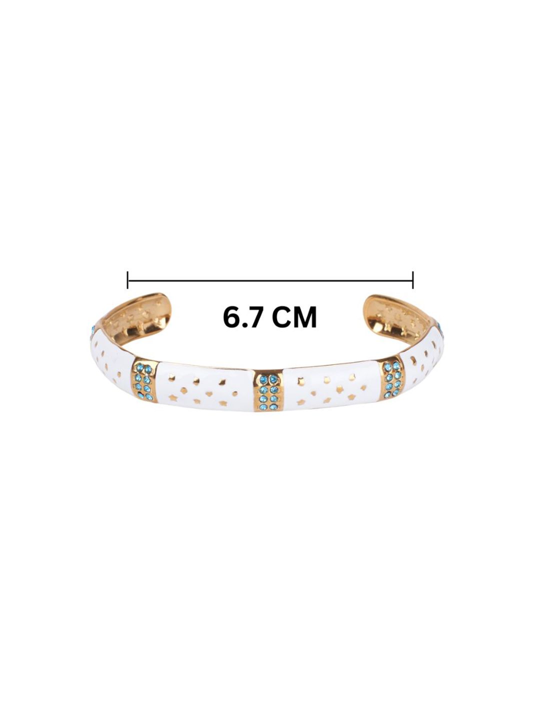 Batu keluli tahan karat Batu keluli tahan karat yang disemat gelang aksen cuff emas mewah