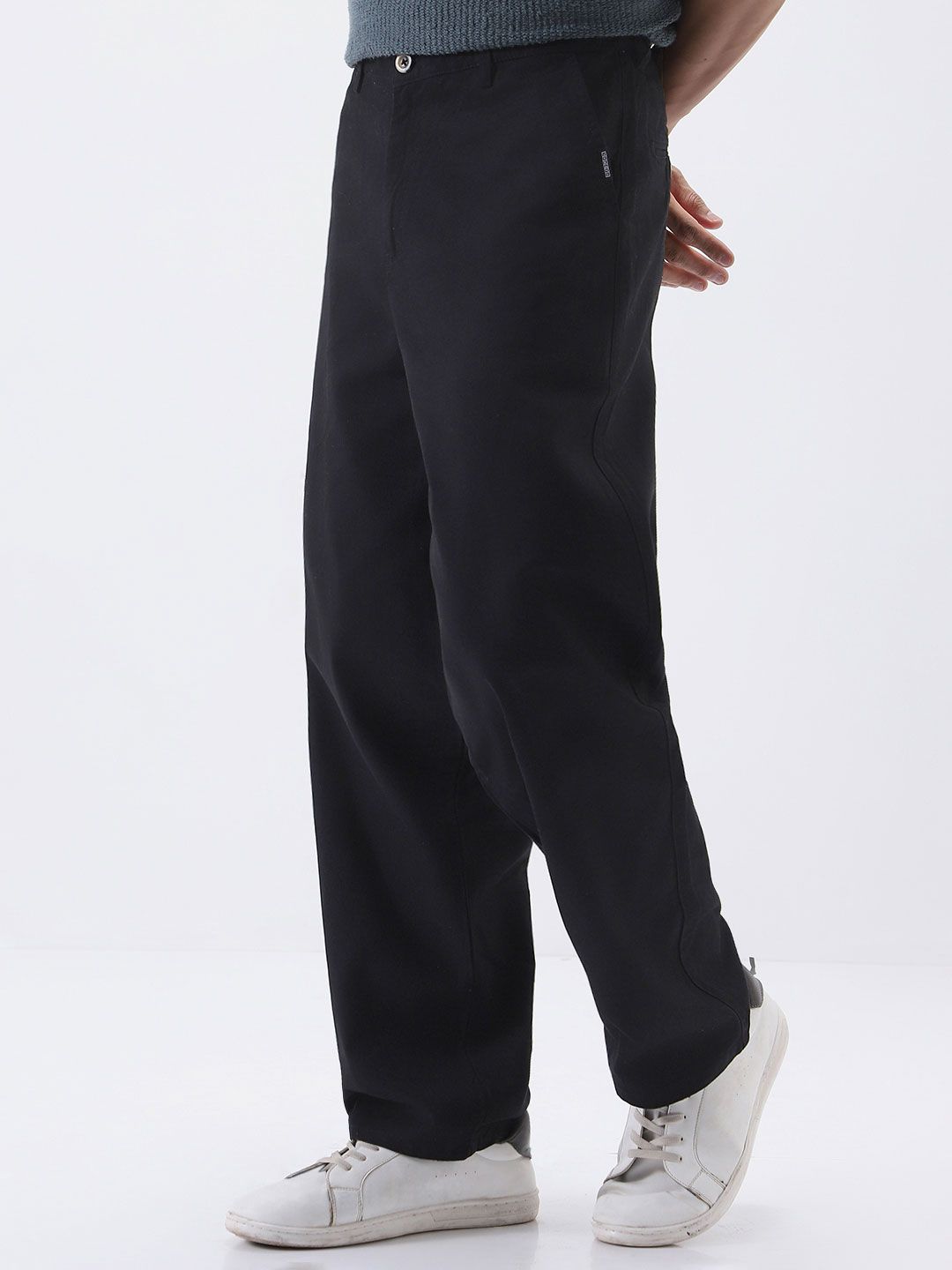 Urbano Fashion Men Solid Non Stretchable Loose Baggy Fit Chino Trousers