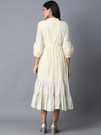 W Women Yellow Solid Empire Dress