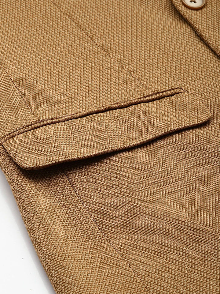 Park Avenue Super Slim Fit Self Design Notched Lapel Single-Breasted Formal Blazer