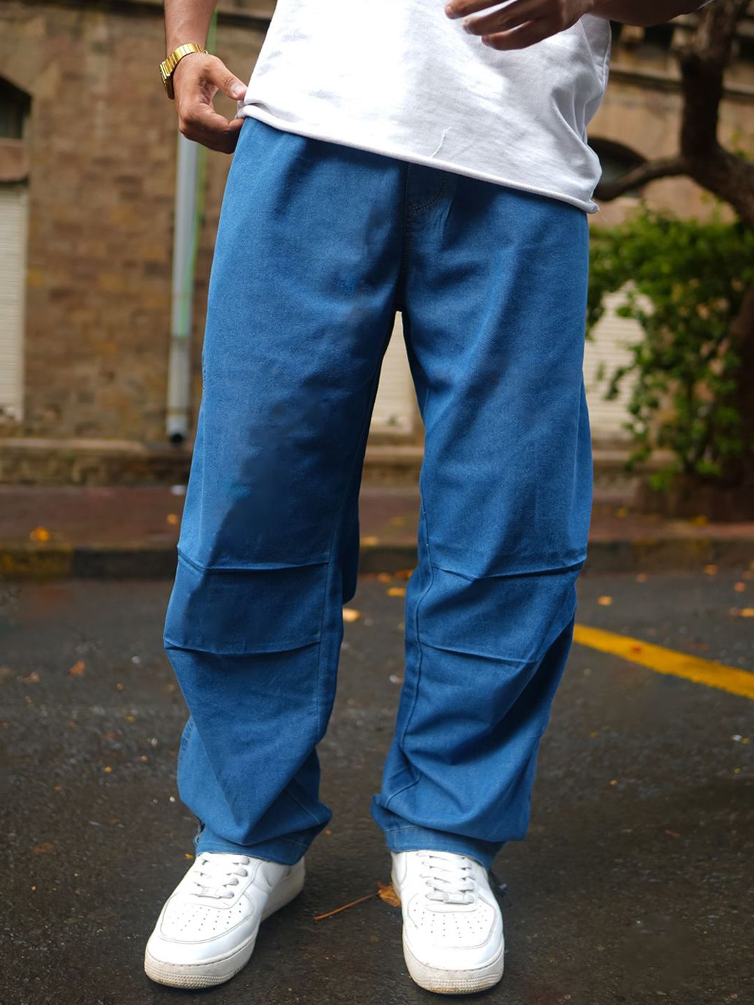 Powerlook Men Baggy Fit Mid-Rise  Jeans