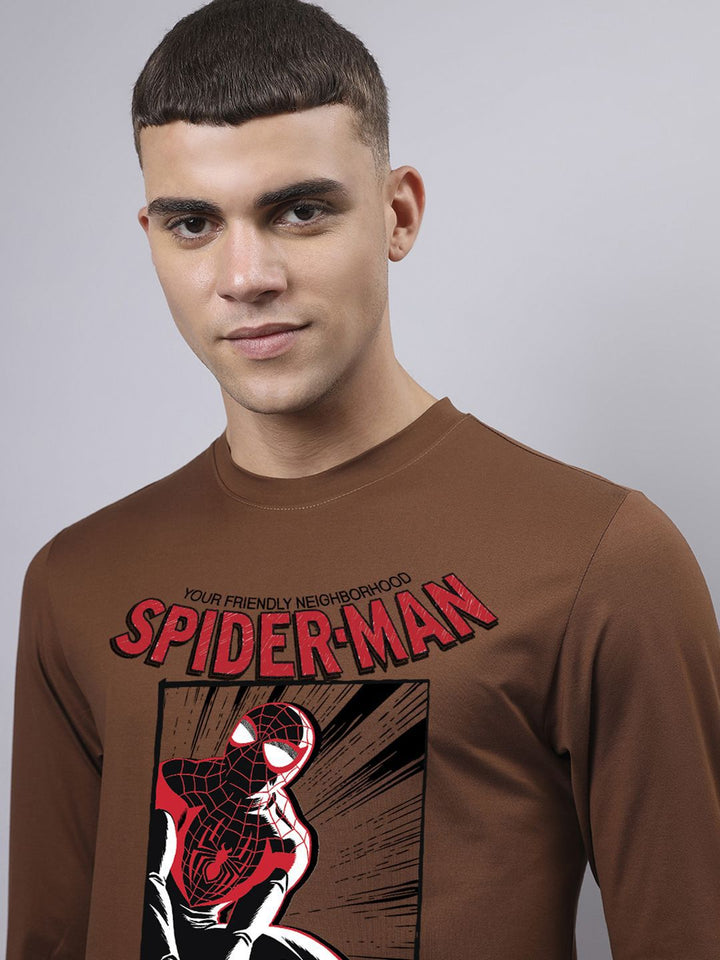 Bewakoof Men Graphic Spider-Man Printed Round Neck Cotton T-shirt