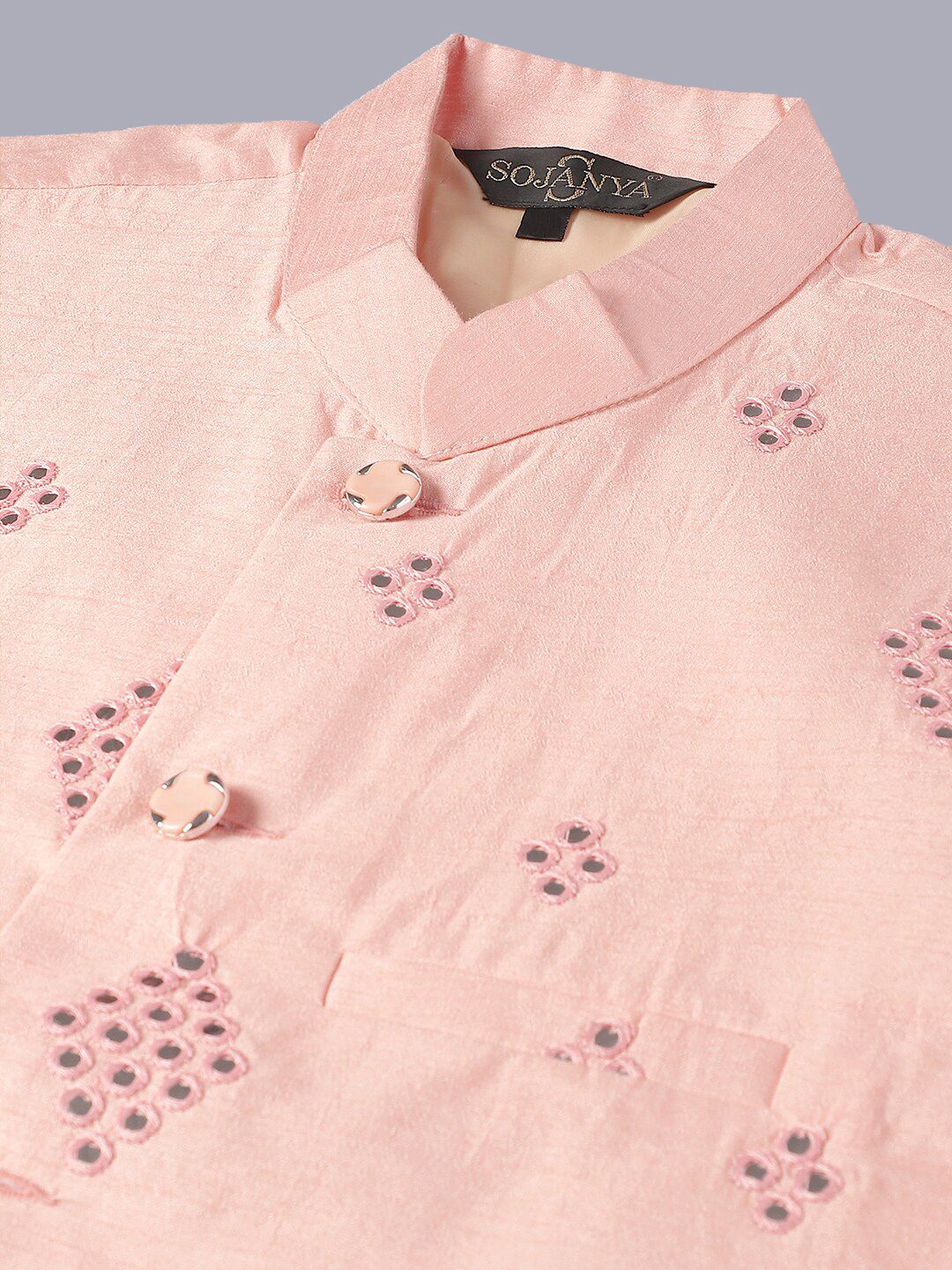 SOJANYA Lelaki Leheriya Sulam Kurta Kapas Tulen Dengan Churidar & Nehru Kurta