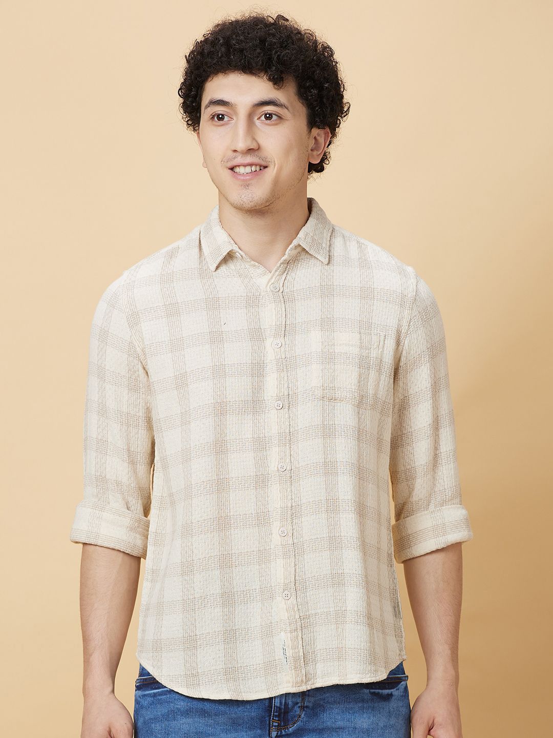 Being Human Men Slim Fit Opaque Checked Casual Shirt