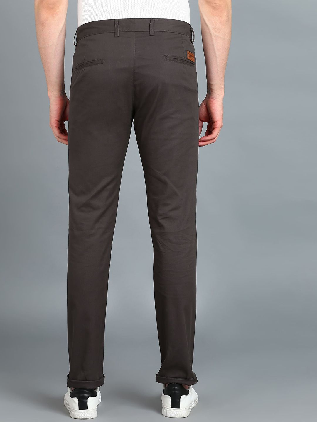 Urbano Fashion Men Grey Slim Fit Easy Wash Trousers
