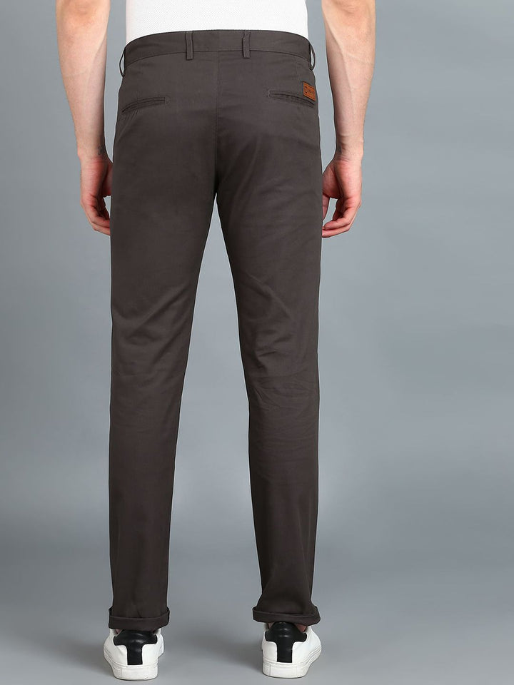 Urbano Fashion Men Grey Slim Fit Easy Wash Trousers