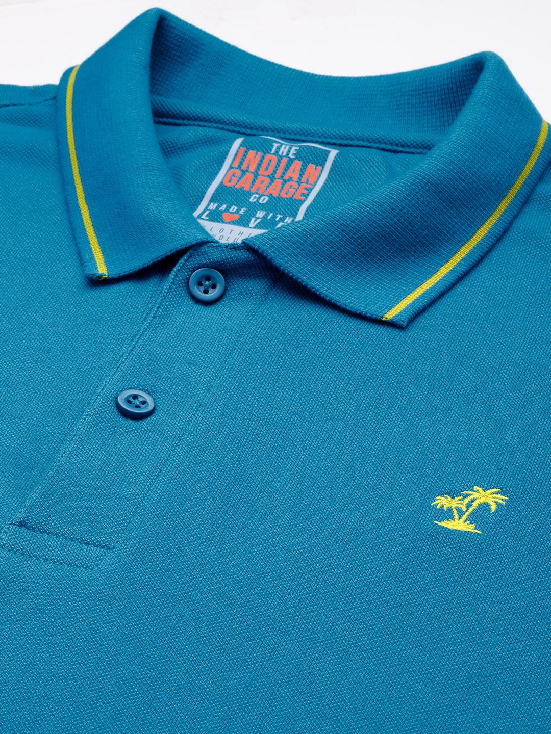 The Indian Garage Co Men Solid Polo Collar T-shirt