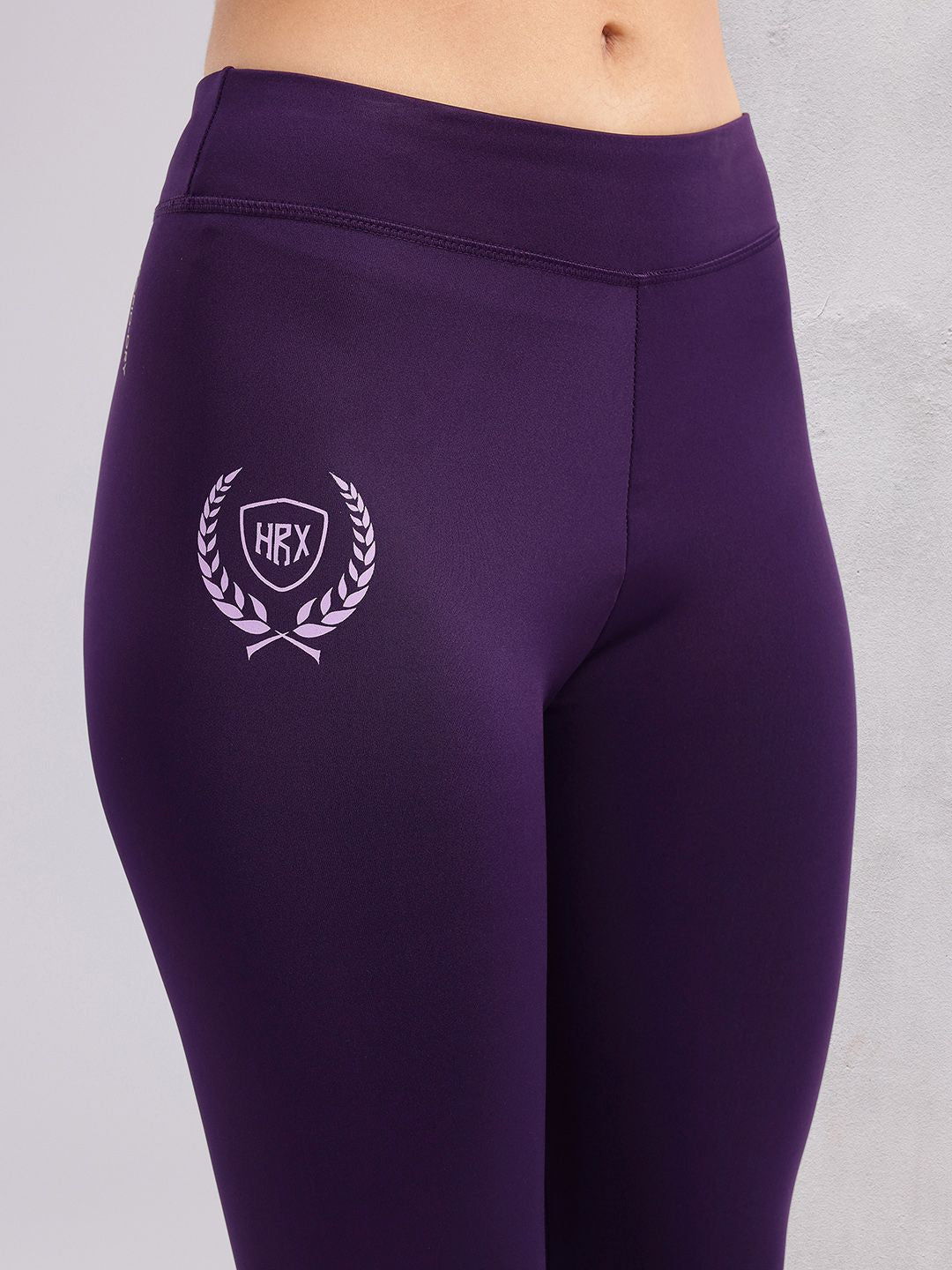 HRX by Hrithik Roshan Women Brand Logo Print Mid-Rise Rapid-Dry Lifestyle Tights