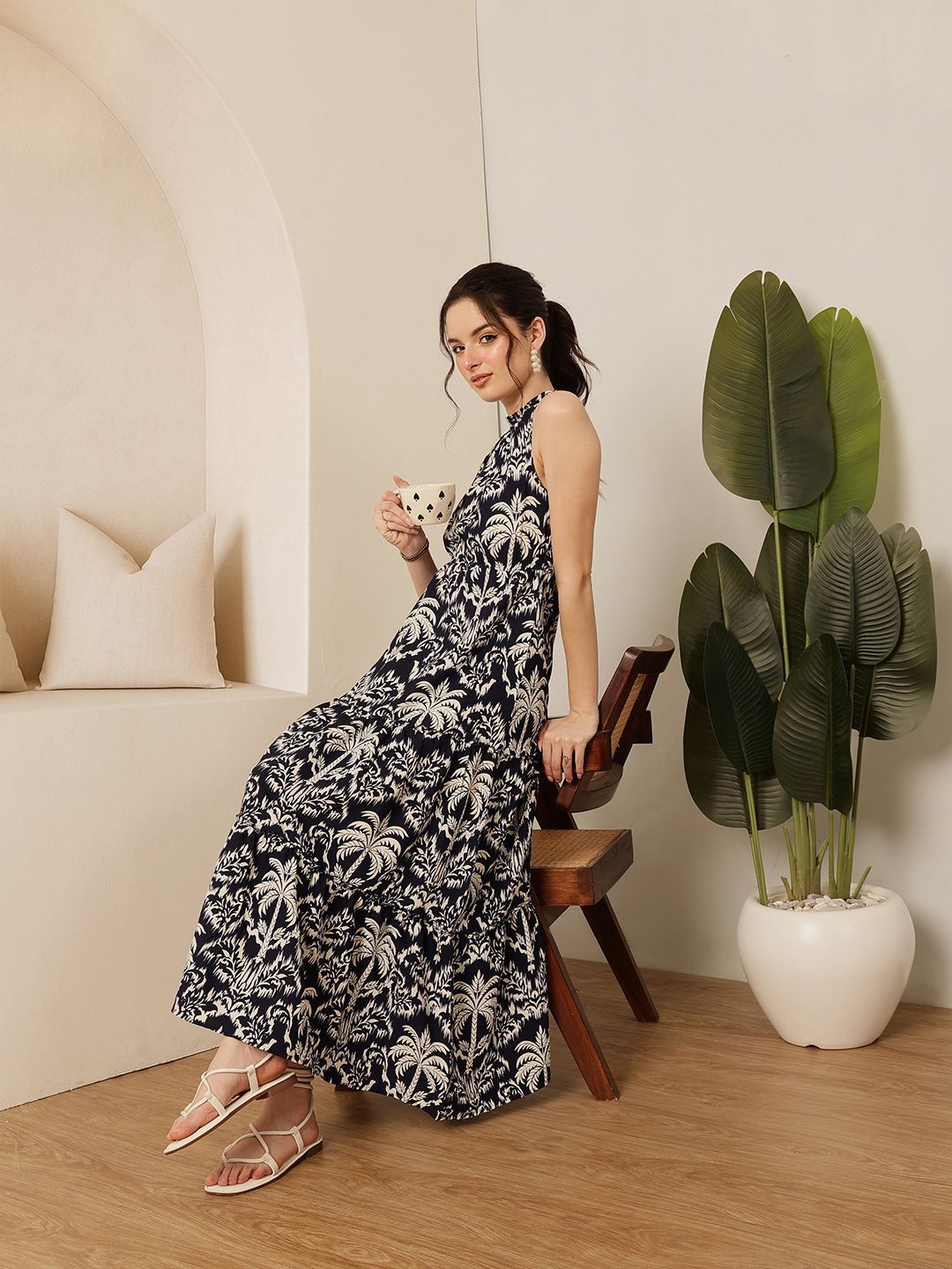 Jalan 9 Wanita Cetak Fit & Flare Dress Fit & Flare