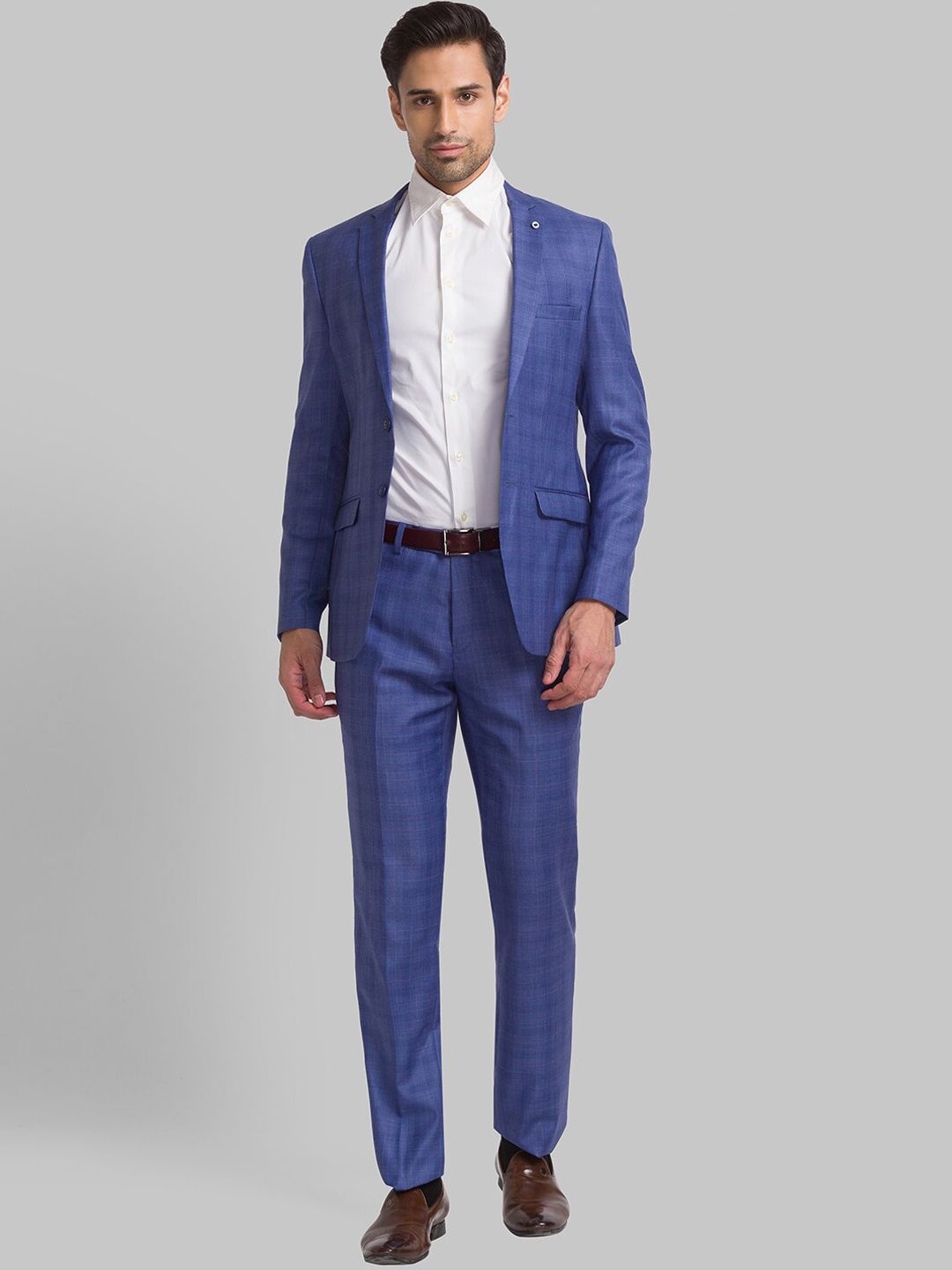 Raymond Men Checked Single Breasted Two Piece Formal Suit