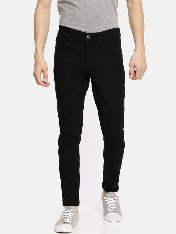 Garage CO India Lelaki Hitam Slim Fit Mid-Rise Clean Jeans Clean