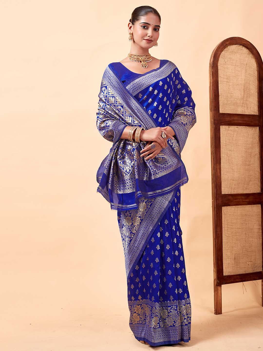 KALINI Woven Design Zari Banarasi Saree