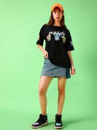Bewakoof x Official Tom & Jerry Merchandise Friends & Feelings Print Oversized T-shirt