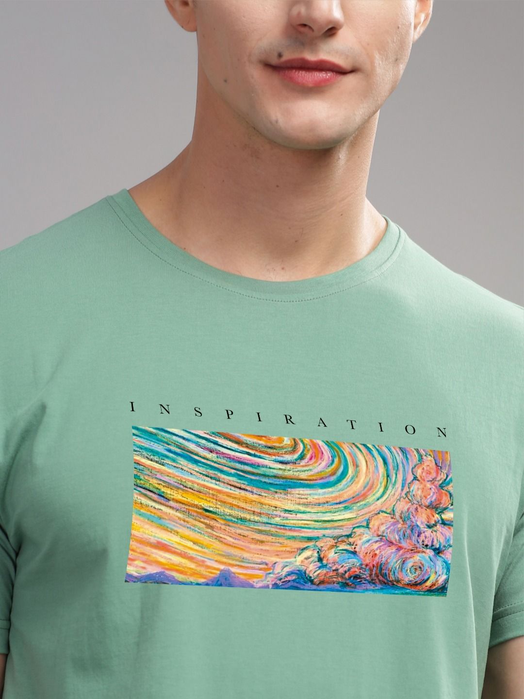 ADRO Typography Printed Round Neck Pure Cotton T-shirt