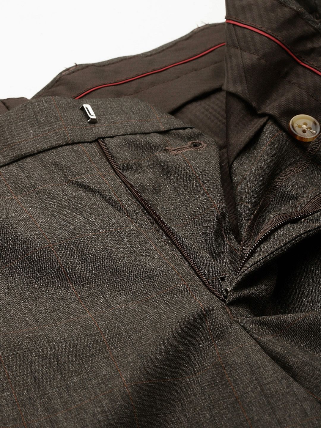 Raymond Men Checked Slim Fit Formal Trousers