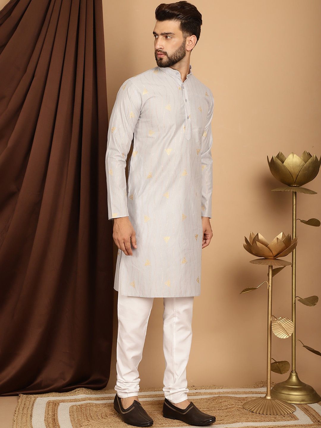 SOJANYA Mandarin Collar Kurta with Churidar