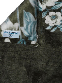 KLOTTHE Olive Floral Woolen 300 TC Cadar Tempat Tidur Halus King dengan 2 Sarung Bantal-250X225 cm