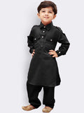 VASTRAMAY Boys Shirt Collar Cotton Pathani Kurta with Pyjamas