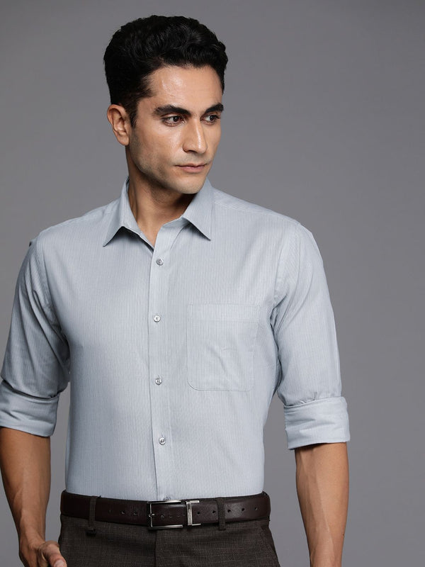 Raymond Pure Cotton Self Design Slim Fit Textured Formal Shirt