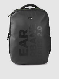 Gear Unisex Black & Fluorescent Green Brand Logo Print Parker Executive Backpack