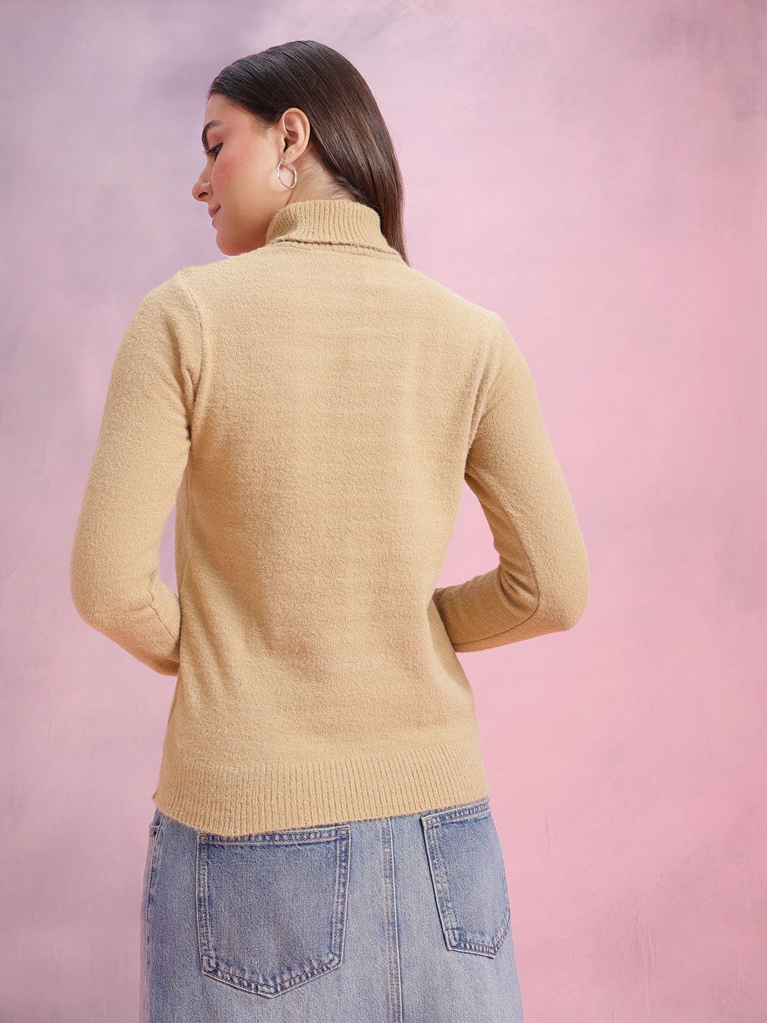 DressBerry Turtle Neck Fuzzy Sweater
