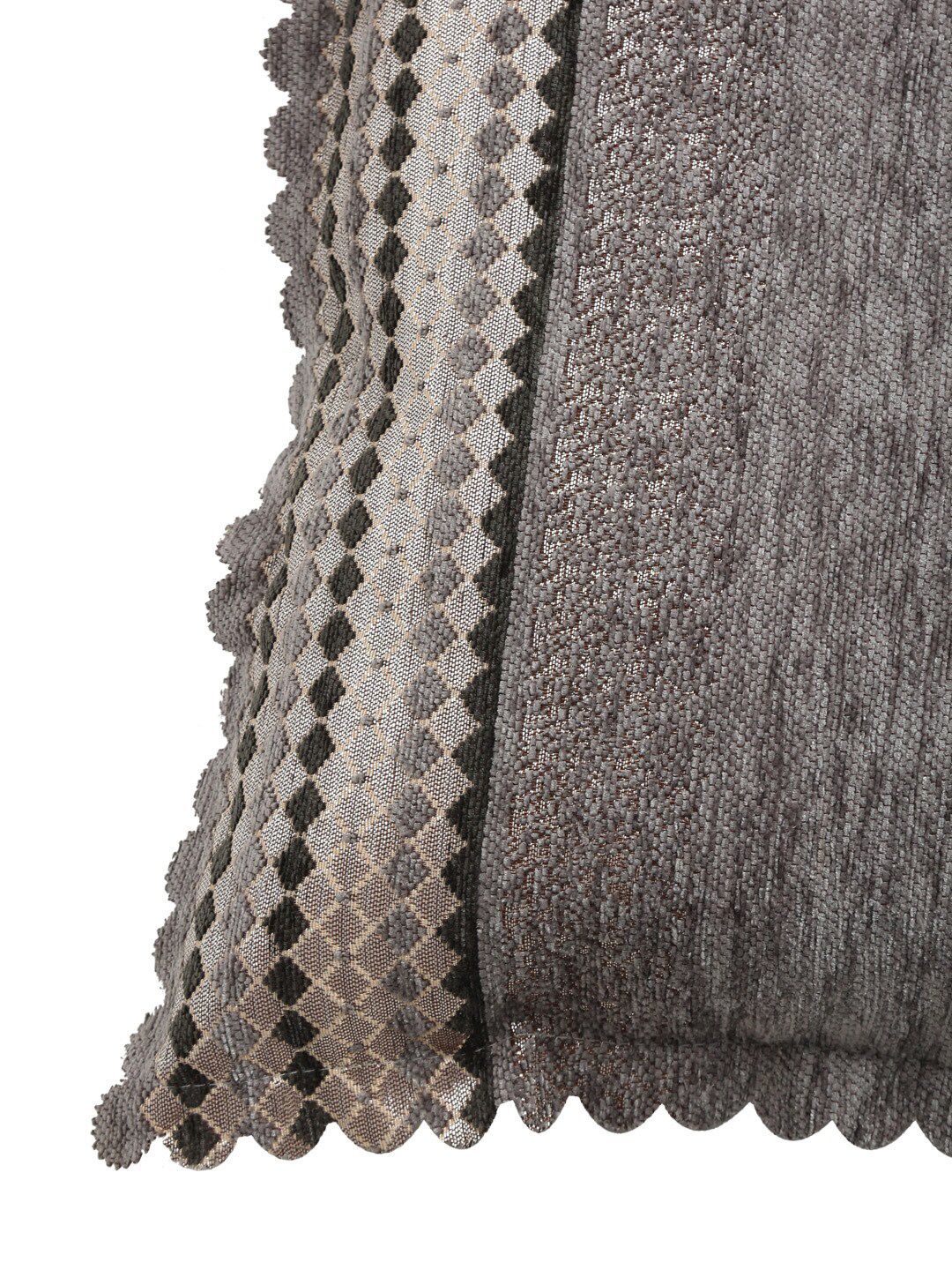 HOSTA HOMES Grey & Beige Set of 5 Velvet Square Cushion Covers