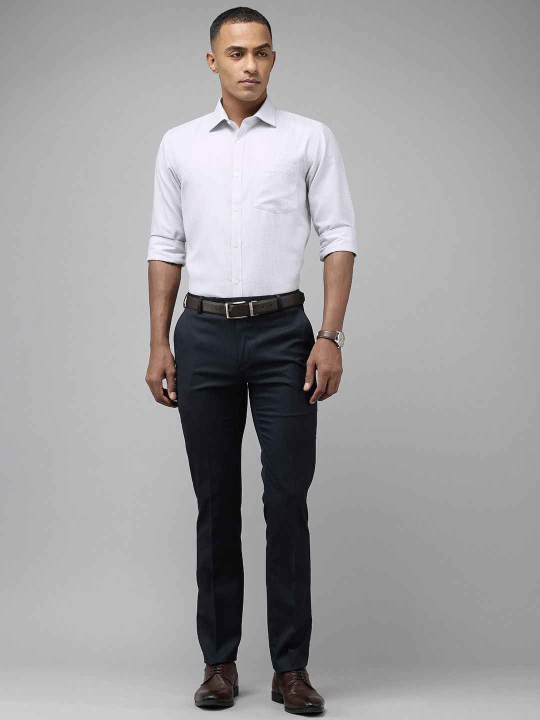 Park Avenue Slim Fit Self Design Opaque Formal Shirt