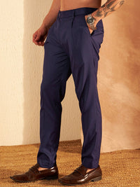 DENNISON Men Smart Tapered Fit Easy Wash Pleated Trousers