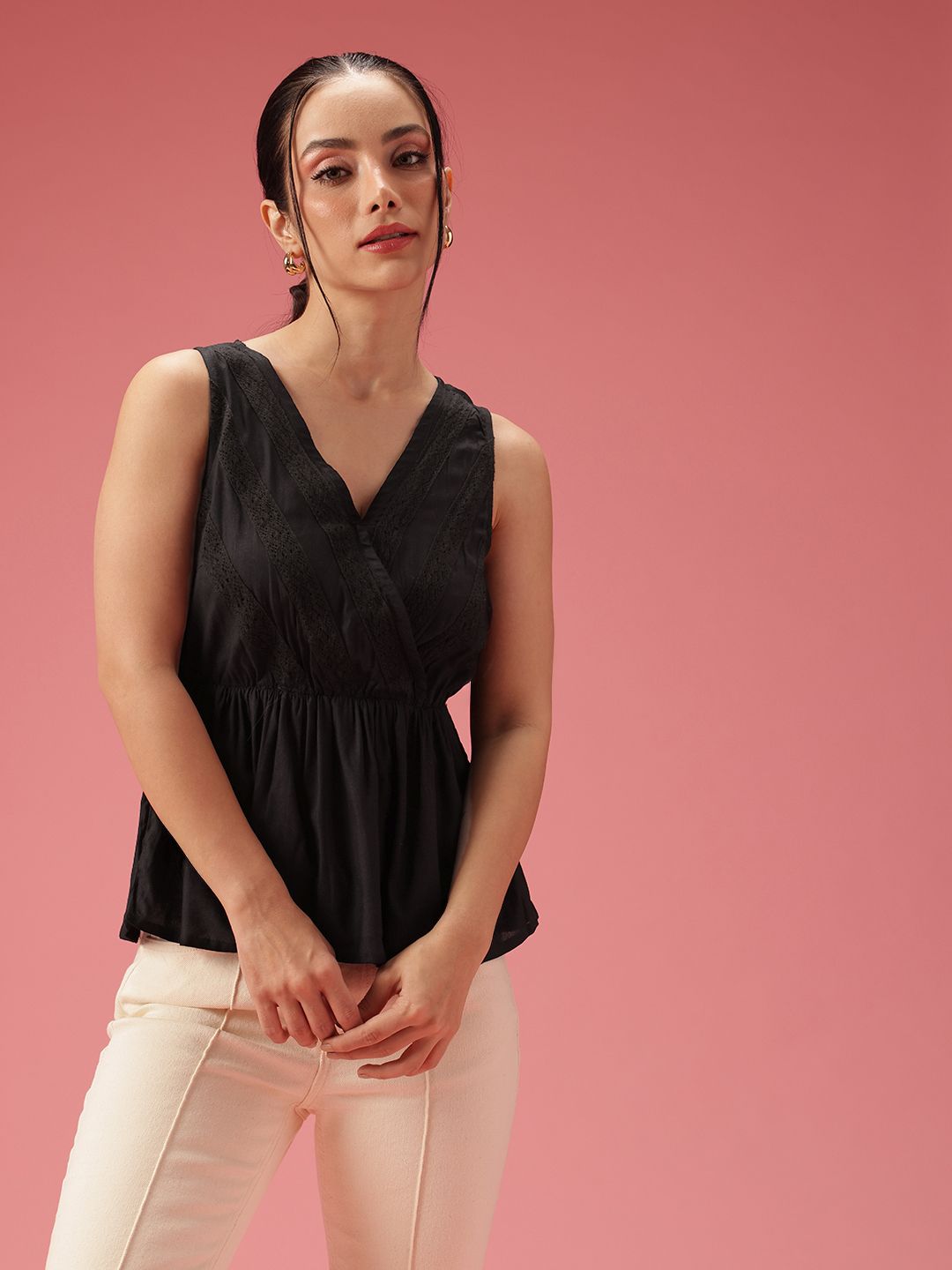 DressBerry Lace Inserts A-line Top