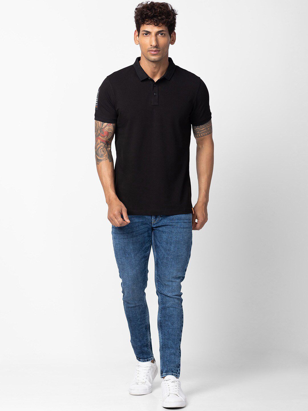 SPYKAR Men Polo Collar Slim Fit Cotton T-shirt