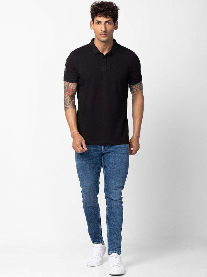 SPYKAR Men Polo Collar Slim Fit Cotton T-shirt