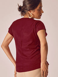 The Label Life V-Neck Extended Sleeves Asymmetric Front Twisted Top