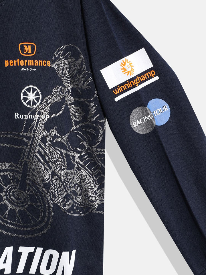 Monte Carlo Boys Cotton Graphic & Typography Printed Sweatshirt