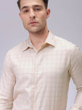 The Indian Garage Co. X Luxe Men Spread Collar Checked Slim Fit Formal Shirt