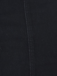 Miss Chase Black Denim Mini Straight Skirt