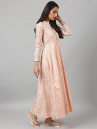 W Women Beige Ethnic Motifs Ethnic Maxi Ethnic Dress