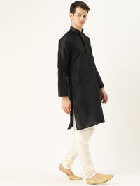 SOJANYA Lelaki Hitam Solid Kurta Lurus