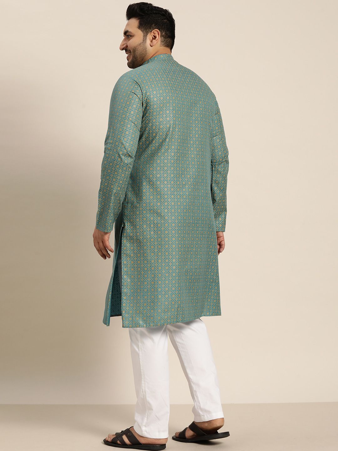 SOJANYA PLUS Lelaki Plus Size Motif Etnik Printed Kurta