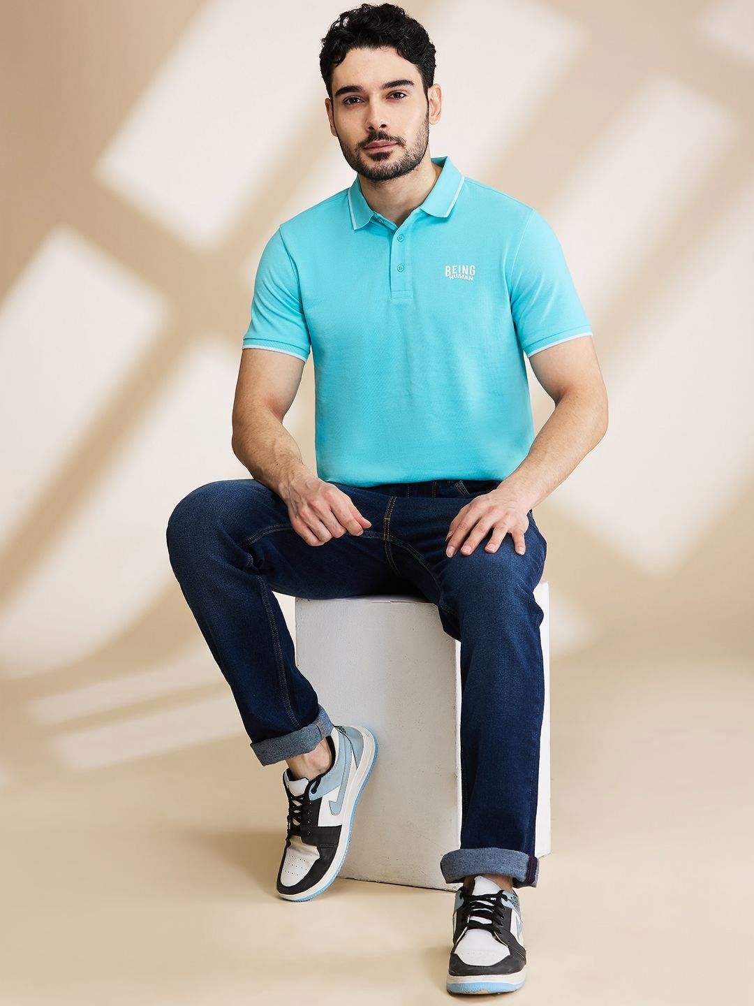 Being Human Men Polo Collar Pockets T-shirt