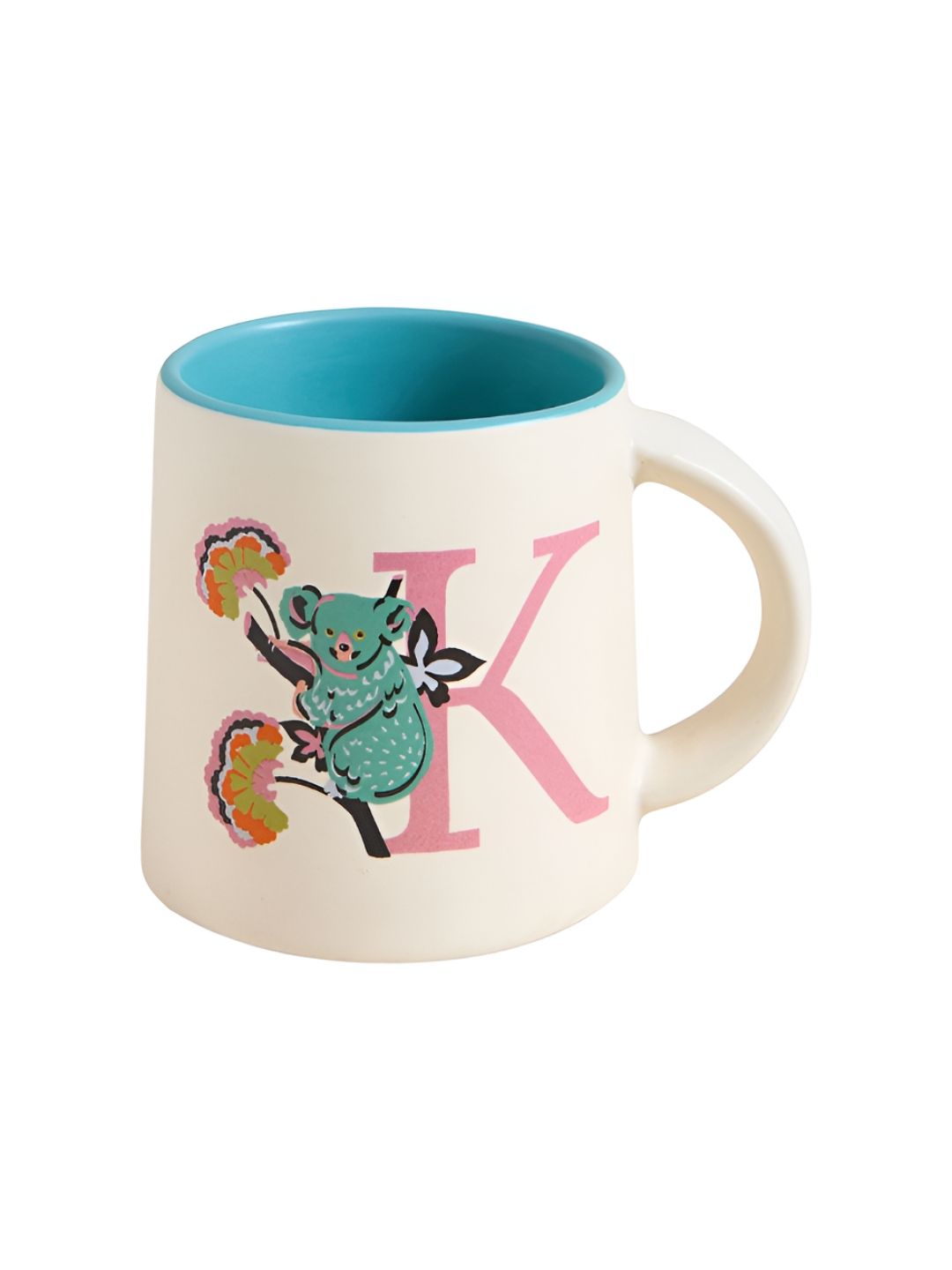 Chumbak Off White & Blue Printed Ceramic Glossy Mug 300 ml