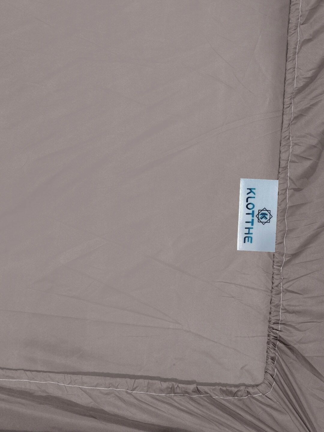 KLOTTHE Grey Cotton 300 TC Fitted King Bedsheet with 2 Pillow Covers-98 x 89 inches